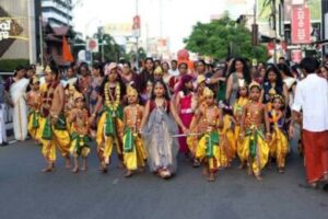 Thousands of children dressed as Sri Krishna, Radha, and characters from India’s sacred traditions participate in Balagokulam Shobha Yatra across Kerala